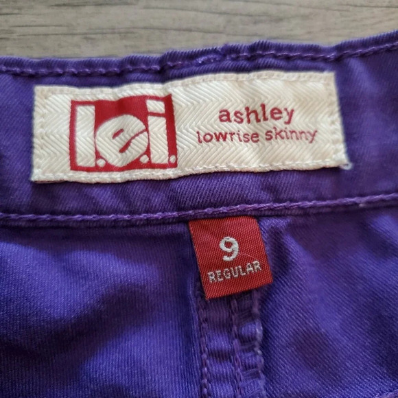 LEI | Ashley Low Rise Skinny Purple Soft Stretchy Denim Jeans (Size 9) - Picture 6 of 7